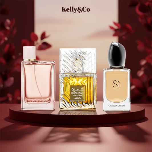 Khamrah 40 ml + Si Gold 30 ml + Burberry Her 30 ml