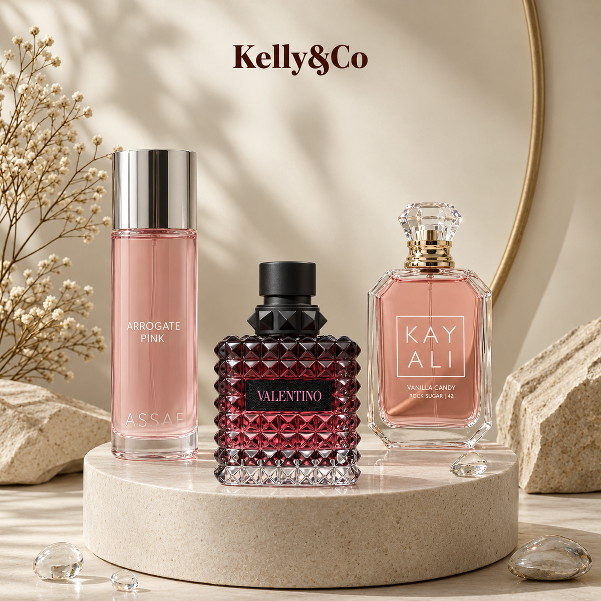Arrogatte pink + valentino intense + Kayali candy